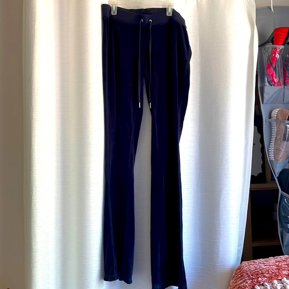 Juicy couture blue velvet drawstring pants